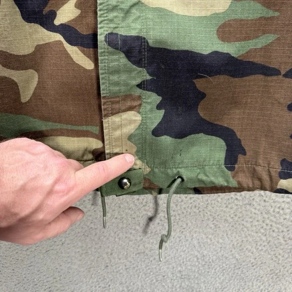 Vintage Military Jacket Adult Medium Short Woodland Camo Chemical Protective NFR - Picture 15 of 16